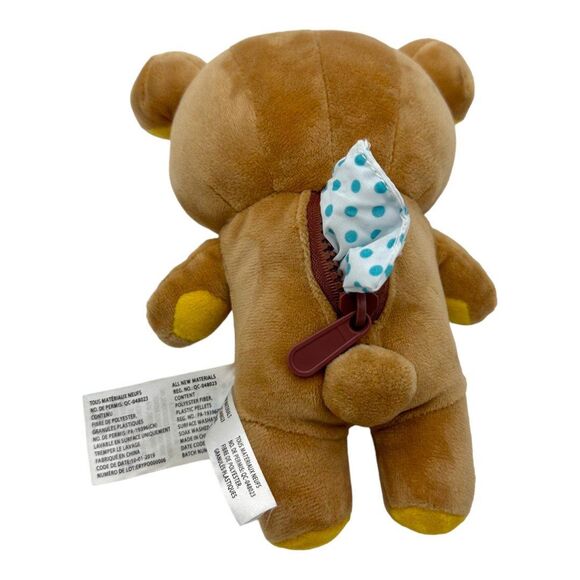 San-X Rilakkuma Plush Doll - Brown with Back Zipper Pouch Small - Picture 8 of 11
